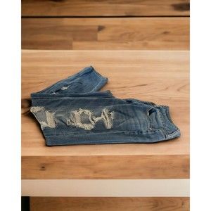 Preowned American Eagle Distressed Sz 2 Women's Comfortable Regular Fit Jeans